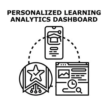 Personalized learning analytics dashboard concept illustration Stock Illustration