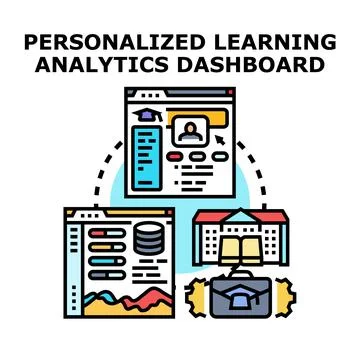 Personalized learning analytics dashboard concept vector Stock Illustration