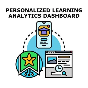 Personalized learning analytics dashboard concept illustration Stock Illustration