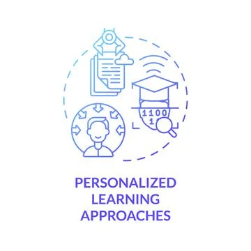 Personalized learning approaches blue gradient concept icon Stock-Illustration