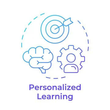 Personalized learning blue gradient concept icon Illustrazione stock