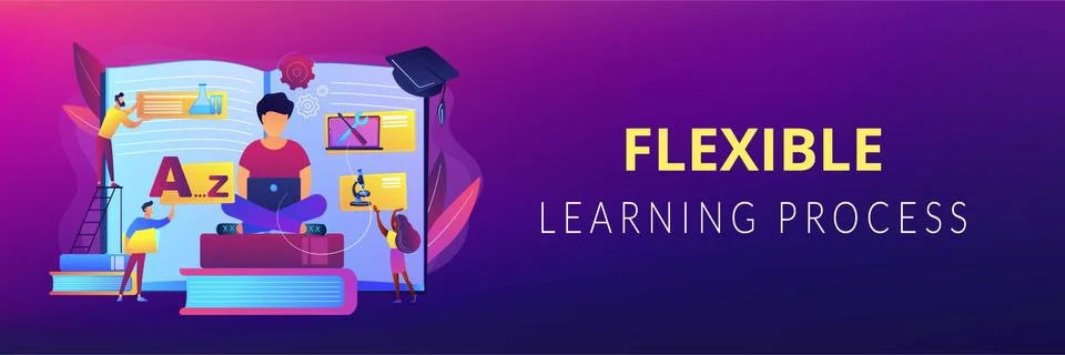 Personalized learning concept banner header Stock Illustration