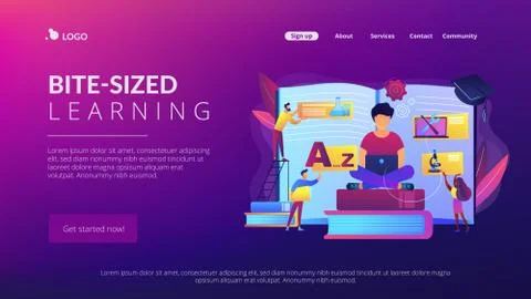 Personalized learning concept landing page Stock Illustration