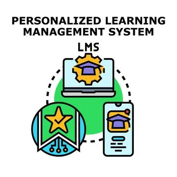 Personalized learning management system digital education platform 스톡 일러스트