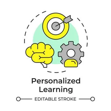 Personalized learning multi color concept icon Stock Illustration