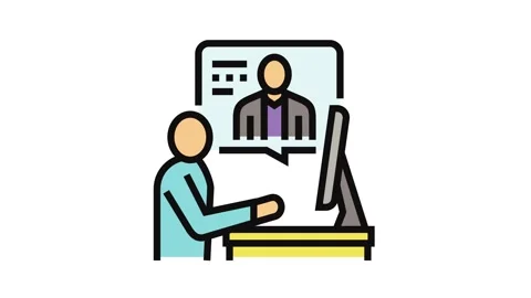 Personalized learning online learning platform color icon animation Stock Footage 326105354
