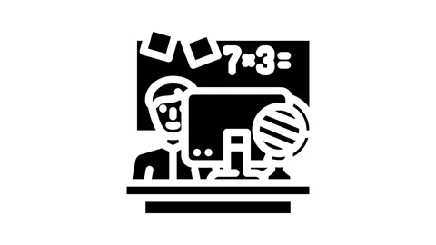 Personalized learning online learning platform glyph icon animation Stock Footage 326731064