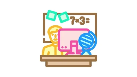 Personalized learning online learning platform color icon animation Stock Footage 327257286
