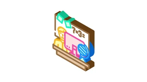 Personalized learning online learning platform isometric icon animation Stock Footage 327276815