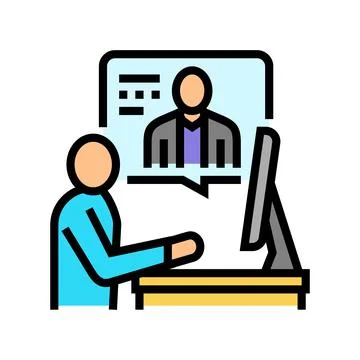 Personalized learning online learning platform color icon vector illustration Stock Illustration