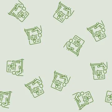 Personalized learning online learning platform line seamless pattern Stock Illustration