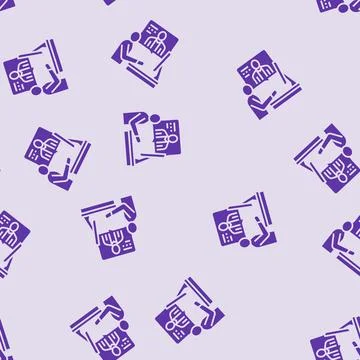 Personalized learning online learning platform glyph seamless pattern Stock Illustration