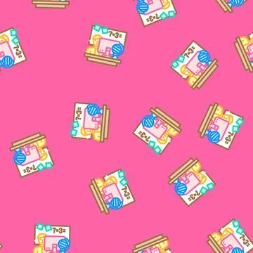 Personalized learning online learning platform vector seamless pattern Stock Illustration