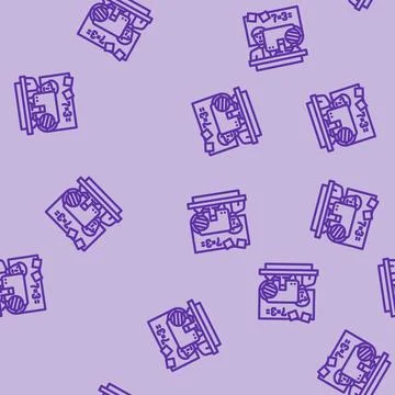 Personalized learning online learning platform line vector seamless pattern Stock Illustration