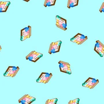 Personalized learning online learning platform isometric icon seamless patter Stock Illustration