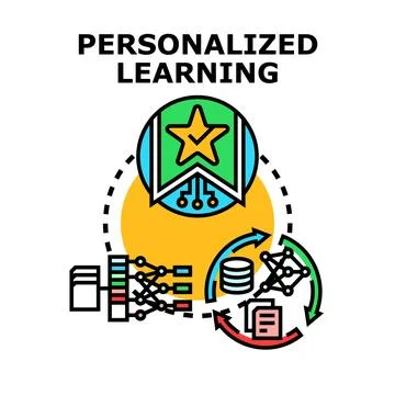 Personalized learning optimizing education process and individual growth Stock Illustration