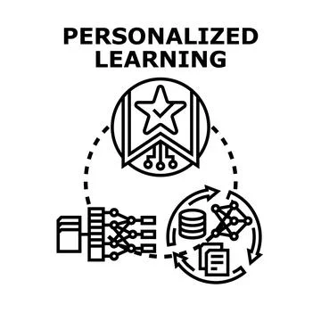Personalized learning optimizing education process and individual growth Stock Illustration