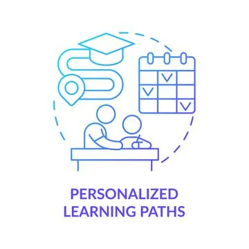 Personalized learning paths blue gradient concept icon Illustrazione stock
