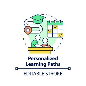 Personalized learning paths concept icon Illustrazione stock