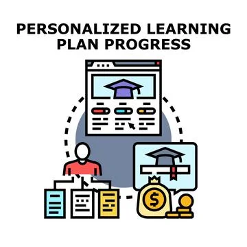 Personalized learning plan progress and educational financial management Ilustración de archivo