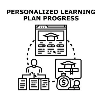 Personalized learning plan progress and educational financial management Ilustración de archivo