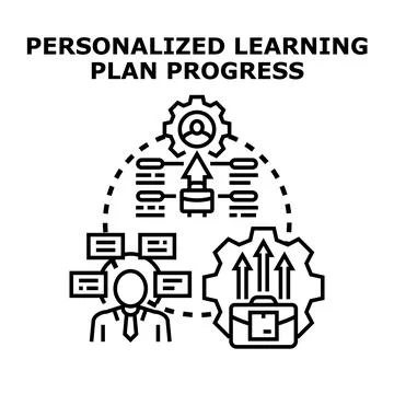 Personalized learning plan progress development icon concept Stock Illustration