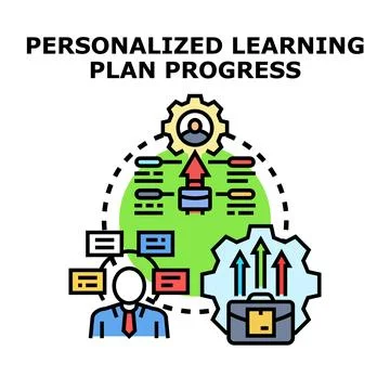 Personalized learning plan progress development icon concept Stock Illustration