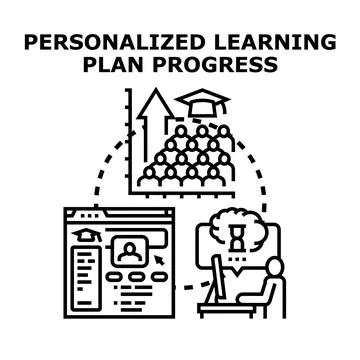 Personalized learning plan progress for student education Stockillustratie