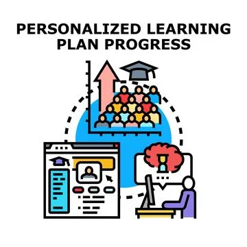 Personalized learning plan progress for student education イラスト素材