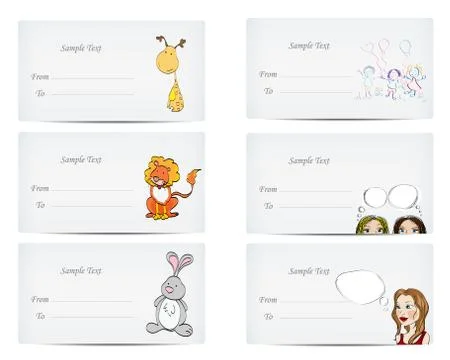 Personalized letter-cards editable Stock Illustration