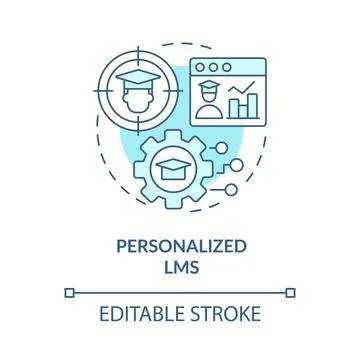 Personalized LMS blue concept icon Stock Illustration