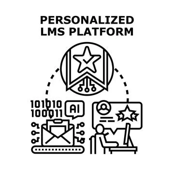 Personalized lms platform developing individual learning experience Stock Illustration