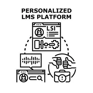 Personalized lms platform process and adaptive learning technology Stock Illustration