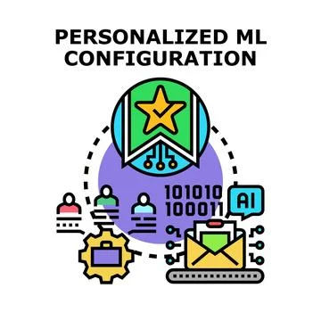 Personalized machine learning configuration and ai customization Stock Illustration