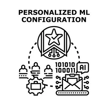 Personalized machine learning configuration and ai customization Stock Illustration