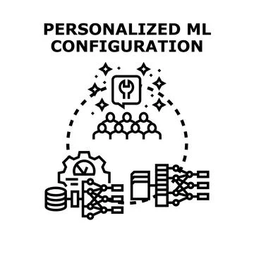Personalized machine learning configuration providing custom settings solutio 스톡 일러스트