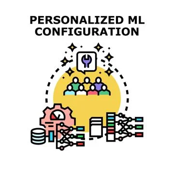 Personalized machine learning configuration providing custom settings solutio Illustrazione stock