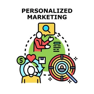 Personalized marketing strategy targeting customer preferences and data Illustrazione stock