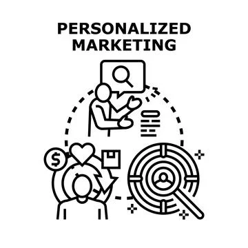 Personalized marketing strategy targeting customer preferences and data Stock Illustration
