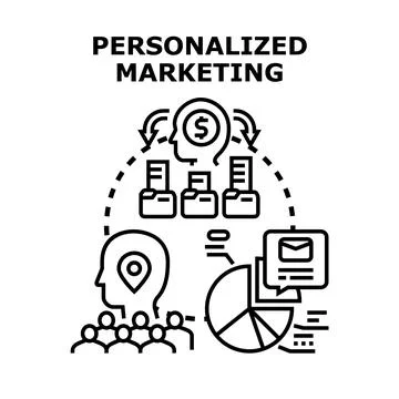 Personalized marketing strategy targeting specific customer segments Stock Illustration