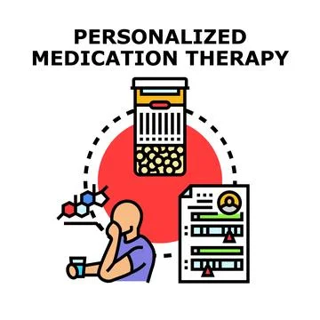 Personalized medication therapy developing individual treatment plans Stock Illustration