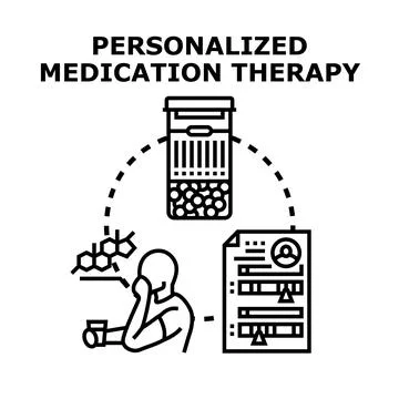 Personalized medication therapy developing individual treatment plans Stock Illustration