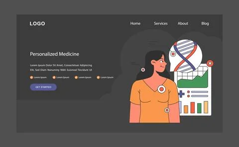 Personalized Medicine concept. Flat vector illustration. Stockillustratie