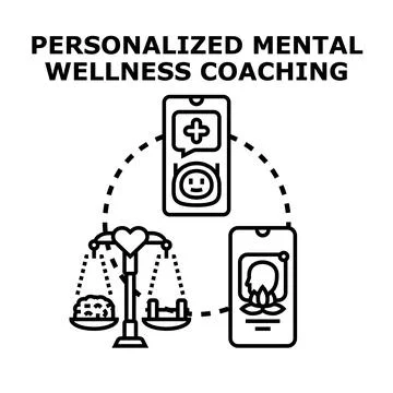 Personalized mental wellness coaching program concept Stock Illustration
