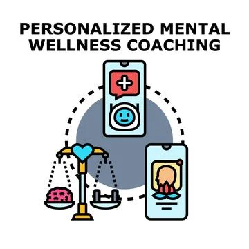Personalized mental wellness coaching program concept Stock Illustration