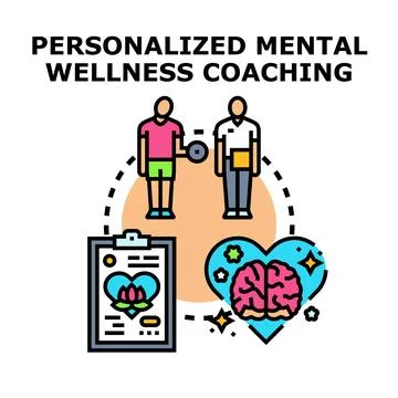Personalized mental wellness coaching program concept イラスト素材