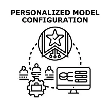 Personalized model configuration for business strategy development process Ilustração Stock