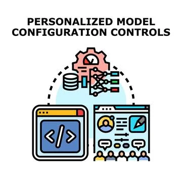 Personalized model configuration controls concept vector Stock Illustration