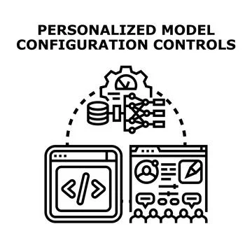 Personalized model configuration controls concept vector Ilustração Stock