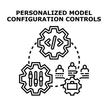 Personalized model configuration controls for software development Stock Illustration